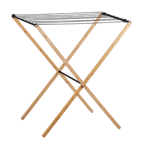 Porte-manteau en <span class=keywords><strong>bambou</strong></span> en bois écologique Porte-manteau pour vêtements de maison Sèche-linge sur pied Cintre pour nettoyer le linge de salle de bain - Product Image 1