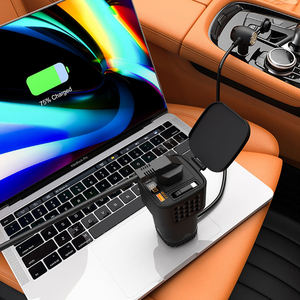 Convertisseur de courant intelligent pour voiture, 12V DC vers 220V AC, 200 Watts, avec voltmètre et interrupteur, câble rétractable intégré, PD 3.0 36W - Product Image 1