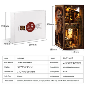 Serre-livres en bois 3D créatif Serenity Coffee Shop, modèle à assembler soi-même pour la décoration intérieure et l'espace de lecture - Product Image 5