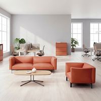 Ensemble de canapés modulaires modernes, canapé lounge en cuir de luxe 3 places pour salon |   Grand canapé de bureau classique