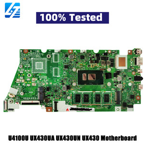 เมนบอร์ดแล็ปท็อป UX430UA สำหรับ <span class=keywords><strong>Asus</strong></span> Zenbook เมนบอร์ด UX430UQ UX430UN <span class=keywords><strong>UX430U</strong></span> U4100U I5 I3 I7 CPU 100% การทดสอบดี STK - Product Image 1
