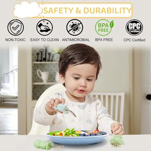 カスタム環境に優しいステンレス鋼吸引ベビープレート耐久性のある安全滑り止め赤ちゃんに最適 - Product Image 2