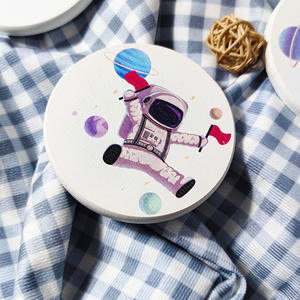 Sous-verre rond en terre de diatomée, motif spatial, séchage rapide, absorbant, style japonais, multicolore, pour restaurant, bureau, salle d'étude - Product Image 2