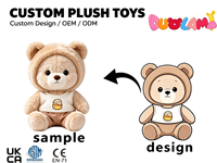 Ours en peluche Genial Tan avec capuche d'ours, gilet blanc, short avec emblème pot de miel, personnalisé, assis