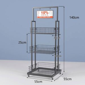 ขาตั้งจัดแสดงลวดโลหะสีขาว3ชั้นสำหรับซูเปอร์มาร์เก็ตเครื่องดื่มชูกำลังเครื่องดื่มขนมอาหารขนม - Product Image 3