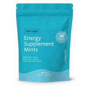 Tabletas de L-Teanina y Cafeína OEM, Mentas Energéticas, Pastillas de Menta Helada Veganas, Suplemento Refrescante para el Cerebro, para Hacer Ejercicio y Estudiar - Product Image 2