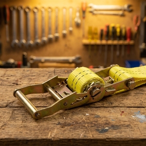 Abriebfester Premium 1,5 Zoll <span class=keywords><strong>2</strong></span> Tonnen Ratschengurt Verzinkte Doppelhaken für ATV & Kleinmaschinen Ladungsbefestigung - Product Image 3
