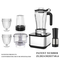 Happy Partner 6-in-1 Multifunctionele Blender voor Keuken, Sapcentrifuge, Mixer, Smoothie Maker, Elektrische Huishoudelijke Sapmaker