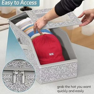 쌓을 수있는 모자 보관함 옷장 용 야구 모자 주최자 상자 - Product Image 4