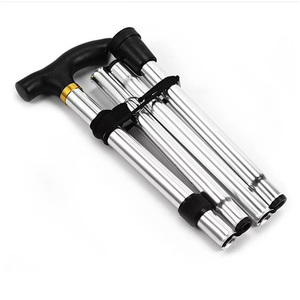 Bastón Plegable Ajustable de Aleación de Aluminio con Mango en T y Punta de Goma, Bastón de Senderismo Portátil para Viajes de Personas Mayores - Product Image 2