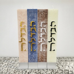 Customization Multicolor Snowflake Grained Ritualistic <strong>Candle</strong> Colours <strong>Ice</strong> Havdalah <strong>Candle</strong> in Jewish Activity - Product Image 3