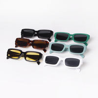 Lunettes de soleil unisexes de luxe, design classique, montures rectangulaires noires, petites, verres PC anti-UV et anti-radiation