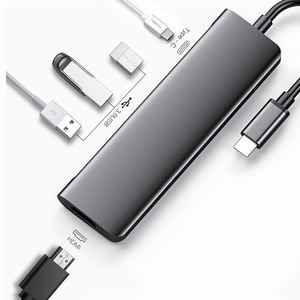 Loại C Hub 5 Trong <span class=keywords><strong>1</strong></span> Multiport 4K HD Màn Hình Lớn Adapter 3 USB 3.0 Tản Nhiệt Nhôm Máy Tính Xách Tay PD USB C Hub Đối Với MacBook <span class=keywords><strong>Pro</strong></span> - Product Image 2