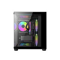 Gabinete Ruix Carnival S2 M-ATX, Vista Panorámica, Cristal Templado, Mini Gabinete para Computadora, 7 Posiciones para Ventiladores, Compatible con Refrigeración Líquida de 240 mm