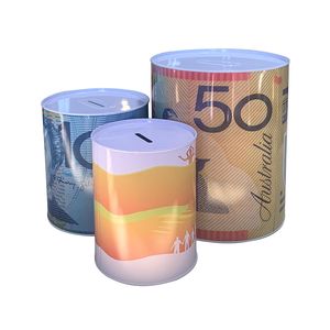 Hucha personalizada pequeña, mediana y grande, caja de lata para monedas - Product Image 6