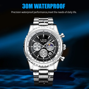 Orologio Cronografo LIGE LG8989 con Quadrante Secondario 24 Ore per <span class=keywords><strong>Uomo</strong></span>, Orologio Elegante Facile da Leggere, Impermeabile con Data Luminosa - Product Image 5