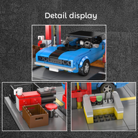 MOULD KING 24086 Garage de réparation et modèle de voiture muscle Challenger, blocs de construction MOC, kits de briques éducatifs, cadeau de Noël