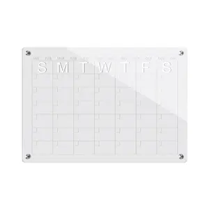 Магнитный акриловый календарь на заказ, еженедельный прозрачный сухой стираемый календарь для холодильника