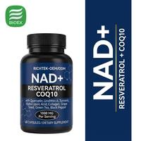 Biolex Pure NAD Plus Resveratrol CoQ10 Complex Capsules pour un vieillissement sain et un soutien antioxydant, 60 gélules, fournisseur de marque privée