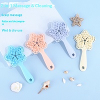 Nouvelle brosse de massage du cuir chevelu à poils rigides en polypropylène 4G avec manche long pour le lavage des cheveux