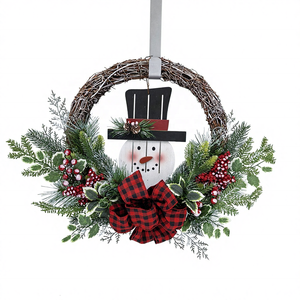 हस्तनिर्मित क्रिसमस की सजावट 22 इंच की सामग्री घर के भोजन टेबल छुट्टी के लिए स्नोमैन रिंग बेरी एंटर बेल - Product Image 1