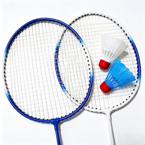 Ensemble de <span class=keywords><strong>badminton</strong></span> d'entrée de gamme JH Wholesale, 2 raquettes + 2 volants, cadre en acier, sac en PP avec logo autocollant personnalisé - Product Image 2