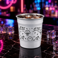 Gobelets personnalisés de 12 oz pour mariage, réutilisables, à emporter, noir, orange, jaune, rouge, gobelet à café jetable