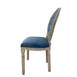 Fransız sandalye amerikan homesay net kırmızı yuvarlak geri çekme noktası yemek sandalyesi retro avrupa düğün stüdyo katı ahşap bez sandalye