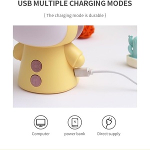 Cartoon Doll Mini Fan with LED <b>Light</b> USB Charging Night Lamb Fans Cooling Festival Gift Standing Fan - Product Image 6