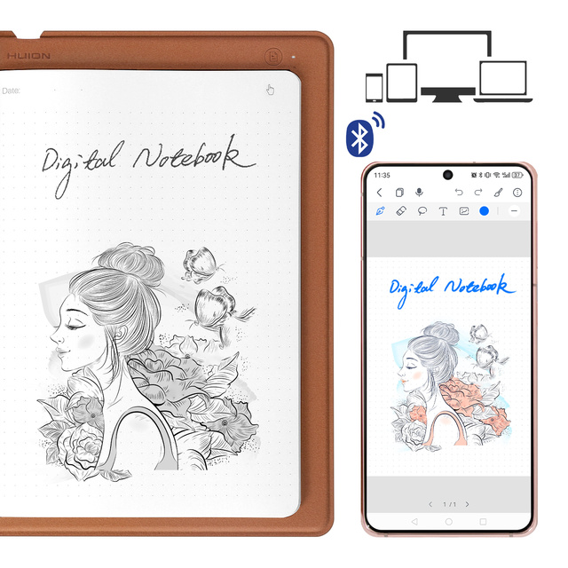 Huion Note 2-in-1 Smart Sync Digital Notebook with Pen Set Custom Hardcover Notebook for Office Meeting School Business Gift