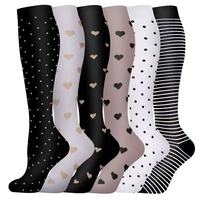Chaussettes de compression entièrement personnalisées pour adultes (femmes et hommes) 20-30 mmHg, soutien genou, sport, course, cyclisme, avec bordure et base tricotées ODM