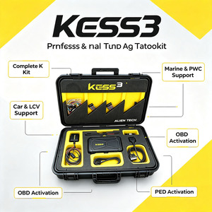 Alientech KESS3 Slave ชุดอุปกรณ์โปรแกรม ECU พร้อมใบอนุญาตเปิดใช้งานโปรโตคอล OBD Bench-Boot สำหรับรถยนต์ รถบรรทุก และรถตู้ขนาดเล็ก รองรับการรีแมพปิ้งโปรโตคอล - Product Image 1
