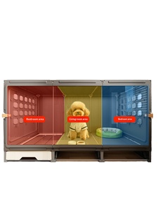 Nouvelle Cage pour Chien avec Toilettes Séparées, Modèle Villa, pour Petits <span class=keywords><strong>Chiens</strong></span>, Dotée <span class=keywords><strong>d</strong></span>'un Chambre, <span class=keywords><strong>d</strong></span>'un Salon et <span class=keywords><strong>d</strong></span>'une Salle de Bain, Installation Facile, Maison pour Animaux de Compagnie - Product Image 5