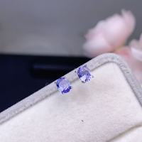 Fabrieksdirecte verkoop 925 zilver natuurlijke tanzaniet oorringen moderne fijne sieraden voor de modebewuste vrouw