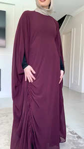 Robe Abaya Chic Mexizo à Fronces Unilatérales, Modeste, Respirante et Fluide, Longue Tunique pour Femmes Musulmanes au Quotidien - Product Image 5