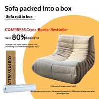 Fauteuil de relaxation modulable en tissu à dossier haut, style européen, pour balcon et salon, une place