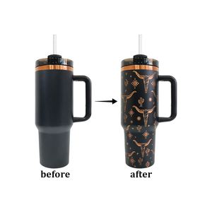 Travel <b>Mug</b> H2.0 Vacuum Insulated Copper Plated Powder Coated 40oz Tumbler for Laser Engraving - Product Image 4