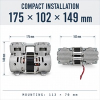 Mini pompe à vide à piston sans huile de 4,1 kg, puissance nominale ≤150W, pour la préparation d'échantillons en laboratoire et les unités d'aspiration médicale