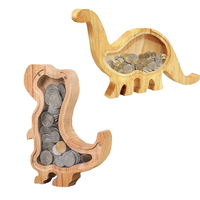 Alcancía de madera con forma de animales, cajas de ahorro de dinero personalizadas, gran oferta