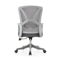 Chaise de bureau ergonomique en maille grise, grande taille, dossier moyen, confortable, pour personnel, moderne, pour bureau, école, hôpital