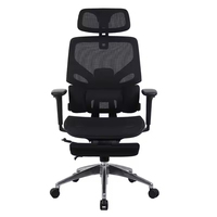 Chaise de bureau exécutive ergonomique moderne, dossier haut, structure en métal, tissu en maille, réglable en hauteur, certifiée BIFMA, fabricant
