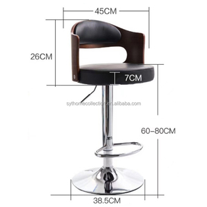 Tabourets de <span class=keywords><strong>bar</strong></span> de luxe simples et modernes, chaises de <span class=keywords><strong>bar</strong></span> pivotantes à dossier haut et réglable en <span class=keywords><strong>bois</strong></span>, chaises de <span class=keywords><strong>bar</strong></span> confortables à dossier bas - Product Image 2