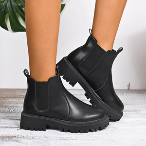 <span class=keywords><strong>Stivali</strong></span> Chelsea Xuanhui in Pelle PU Marrone alla Moda, Stivaletti <span class=keywords><strong>con</strong></span> Plateau Trendy, Scarpe Invernali Slip-on da Donna - Product Image 6