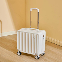 Valise cabine personnalisable de 18 pouces en ABS PC unisexe, valise cabine à roulettes avec serrure, valise de voyage