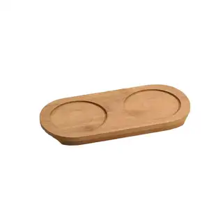 Vente <span class=keywords><strong>en</strong></span> gros Plateau <span class=keywords><strong>en</strong></span> bambou et <span class=keywords><strong>bois</strong></span> avec 2 trous intérieurs pour porte-<span class=keywords><strong>bouteille</strong></span> d'assaisonnement pour cuisine salle de bain salon - Product Image 1
