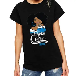 95 5 Spandex do algodão O-pescoço das Mulheres Afro Menina t-shirt do Projeto com logotipo impresso personalizado