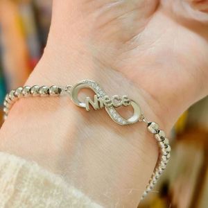 Infinite Loop love Heart Beaded <b>Bracelet</b> for Women Zircon Letter <b>Bracelet</b> Best Friend Gift Mom <b>Sister</b> Letter Charm <b>Bracelet</b> - Product Image 4