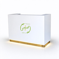Ensemble de mobilier de salon de luxe blanc avec table à ongles LED, canapé de réception, table basse, poste de manucure moderne pour salon de beauté, ensemble complet