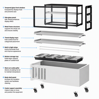 Vitrine réfrigérée commerciale pour gâteaux en verre droit, refroidissement par air, présentoir à pâtisseries et desserts avec éclairage LED