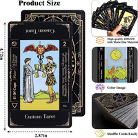 Prix d'usine OEM Impression cmyk personnalisée Oracle Gold Foil Deck Haute qualité Golden ou Silver Edge Side 78 Cartes de tarot pour adultes